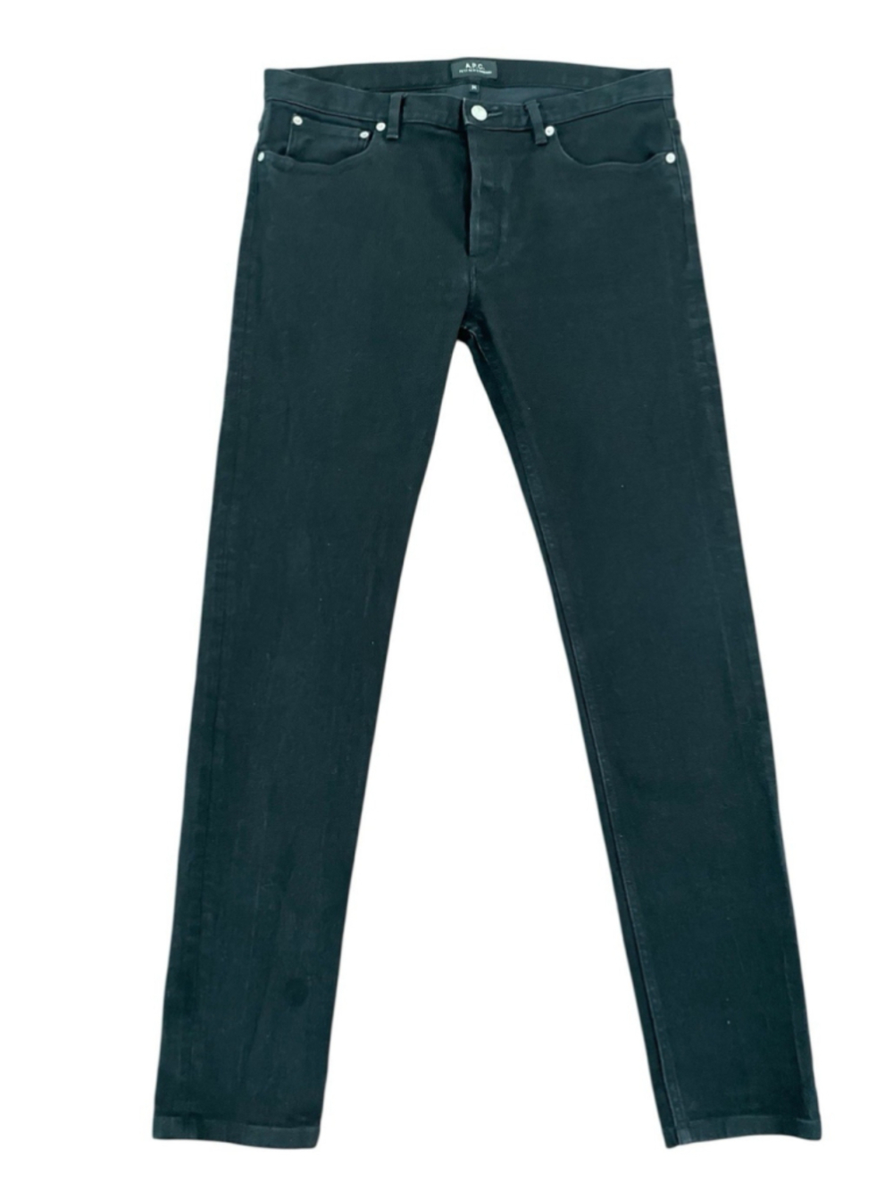 APC Jeans Mens 34X33 Black Petit New Standard Button Fly Denim Pants Slim Skinny